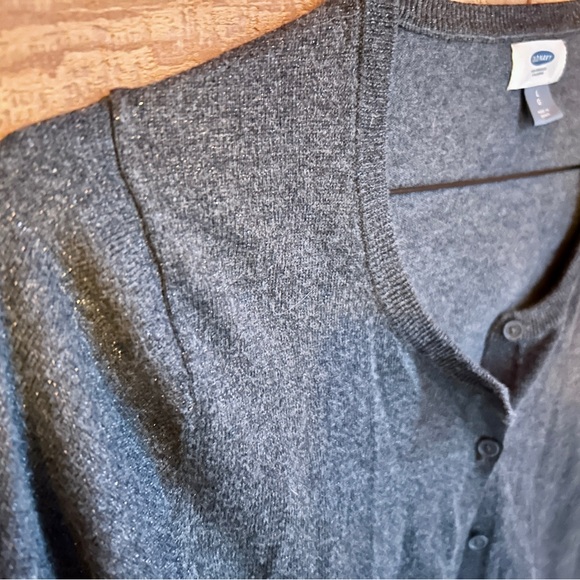 Old Navy Charcoal with Silver Sparkles Knit Cardigan - Picture 3 of 4
